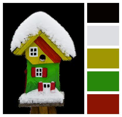 Winter Snow Bird House Image